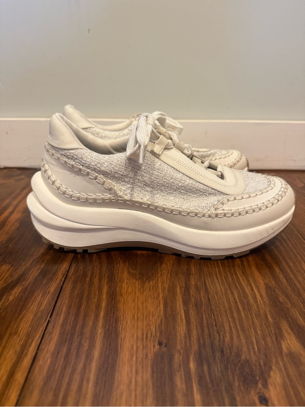 Altar'd State Cream Platform Lace-Up Sneakers